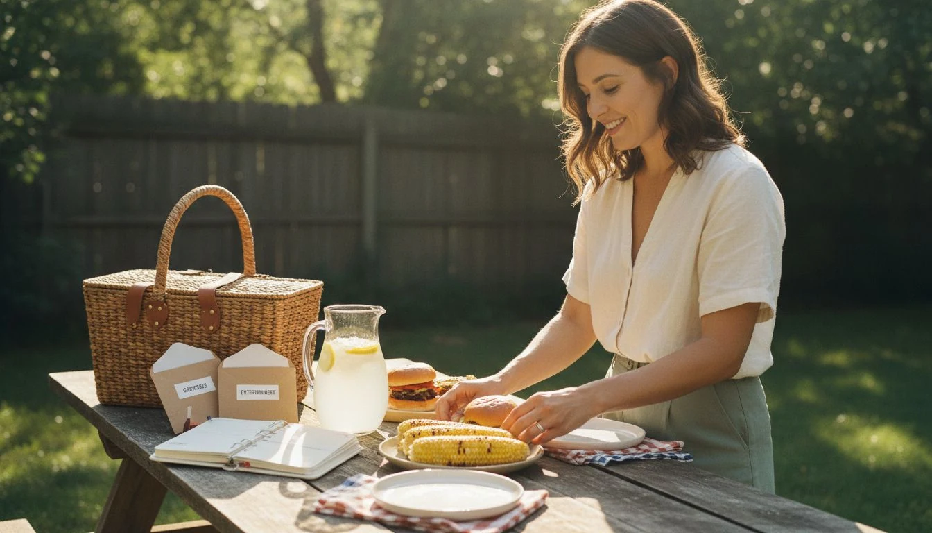 4th of july on a budget: a cozy backyard cookout table set on a small budget — The Cozy Budget