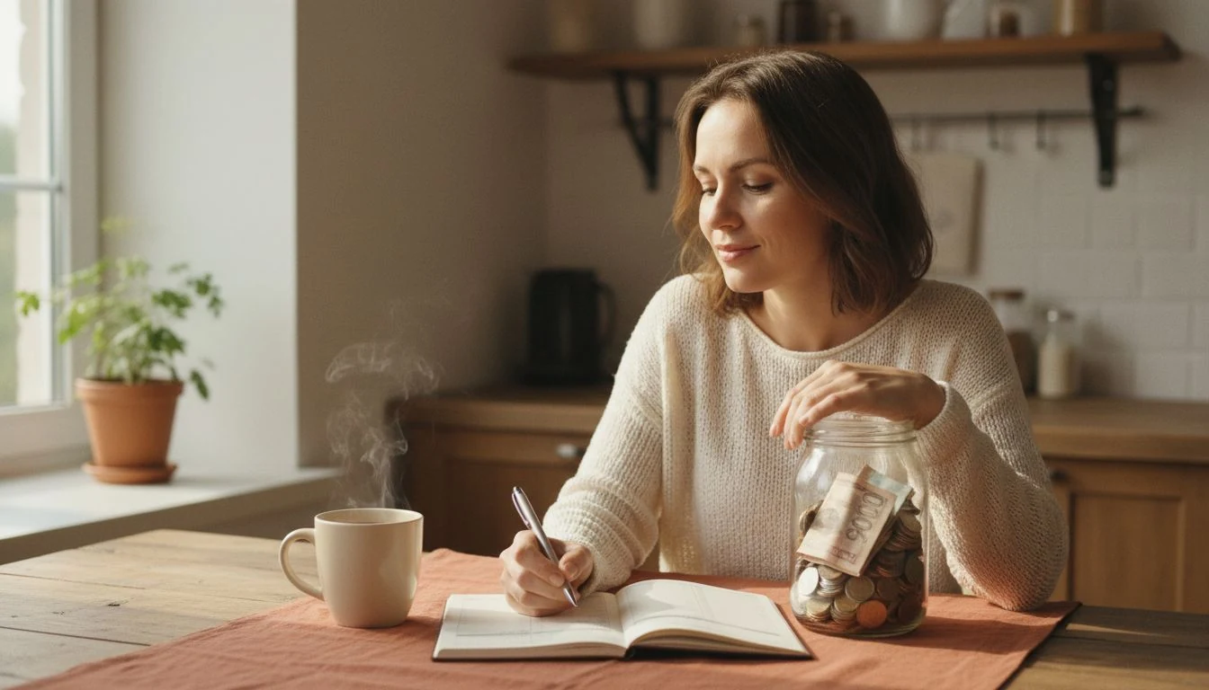 Christmas sinking fund: cash and a holiday planner set aside in July — The Cozy Budget